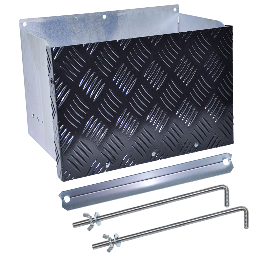 Galvanised Battery Box For Trailer Caravan Boat Spare Part with Lid Lock Holes YS
