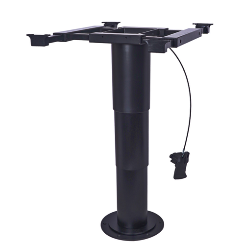 Table Pedestal Telescopic Leg 355-730mm Adjustable Height Aluminum Alloy 360 Degree Turntable Sliding System for RV Marine Boat Caravan Motorhome YS