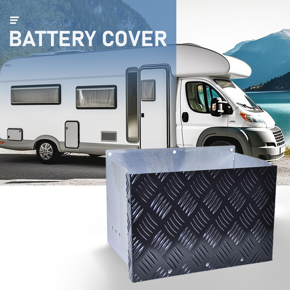 Galvanised Battery Box For Trailer Caravan Boat Spare Part with Lid Lock Holes YS