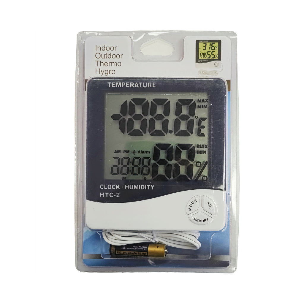 Thermo Hygrometer 5-in-1 Temperature Humidity Memory Clock Alarm Calendar (HTC-2)