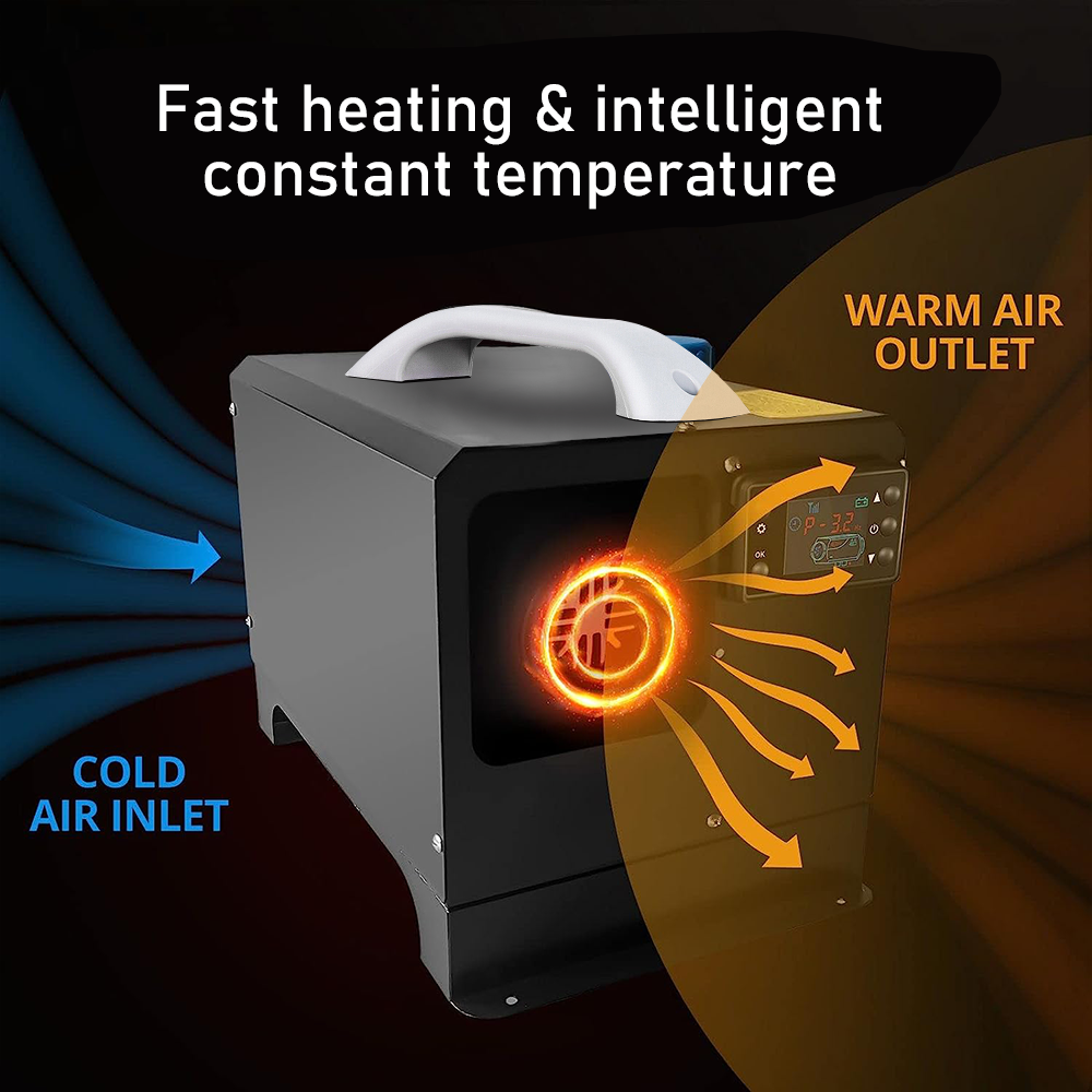 Diesel Air Heater 12V 8KW Tank Portable Heater Thermostat With Remote Control and LCD Display for Car Truck Boat RV Campers Caravan Motorhome YS