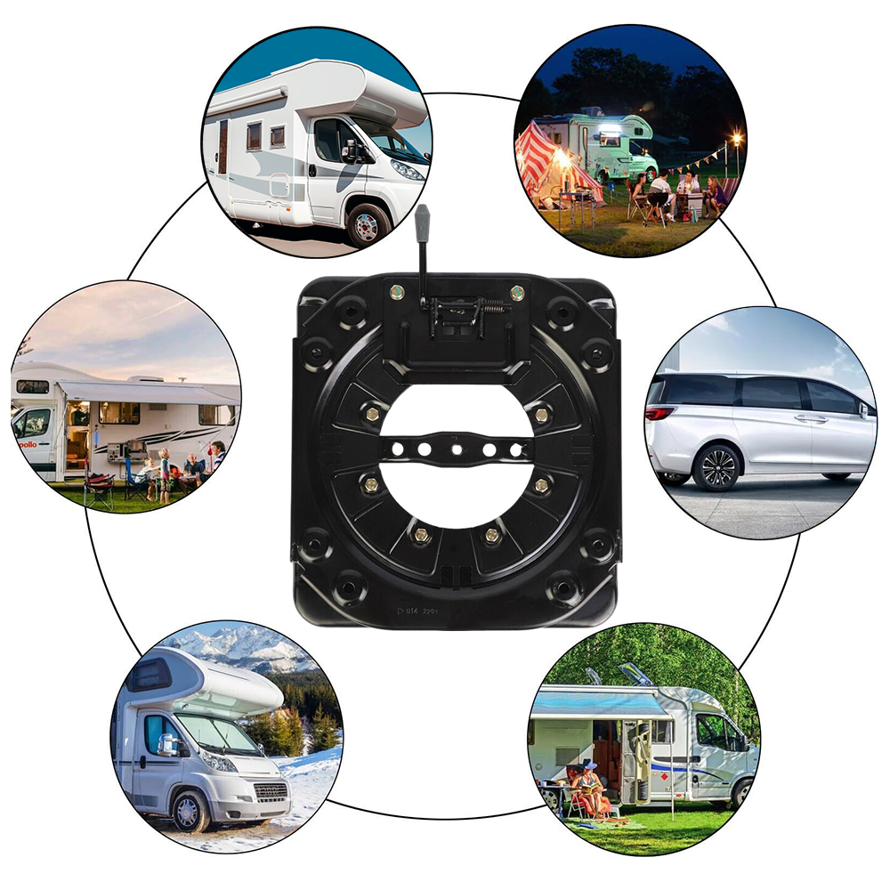 Heavy-duty 15" 360 Degree Rotatable Car Seat Swivel Turntable Base Replacement Swivel Stool Parts for RV Camper Boat Bus Mpv 4 Gear Seat DIY Chair YS