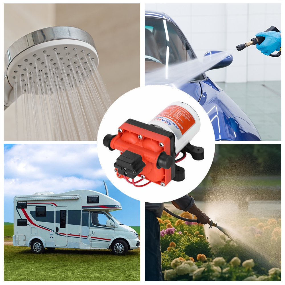 Seaflo Water Pressure Pump 55PSI 12V DC Self-Priming Water Pump 7.5 Amps Current Draw for RV Caravans Boats Lawns Campers Washing and Garden Irrigation YS