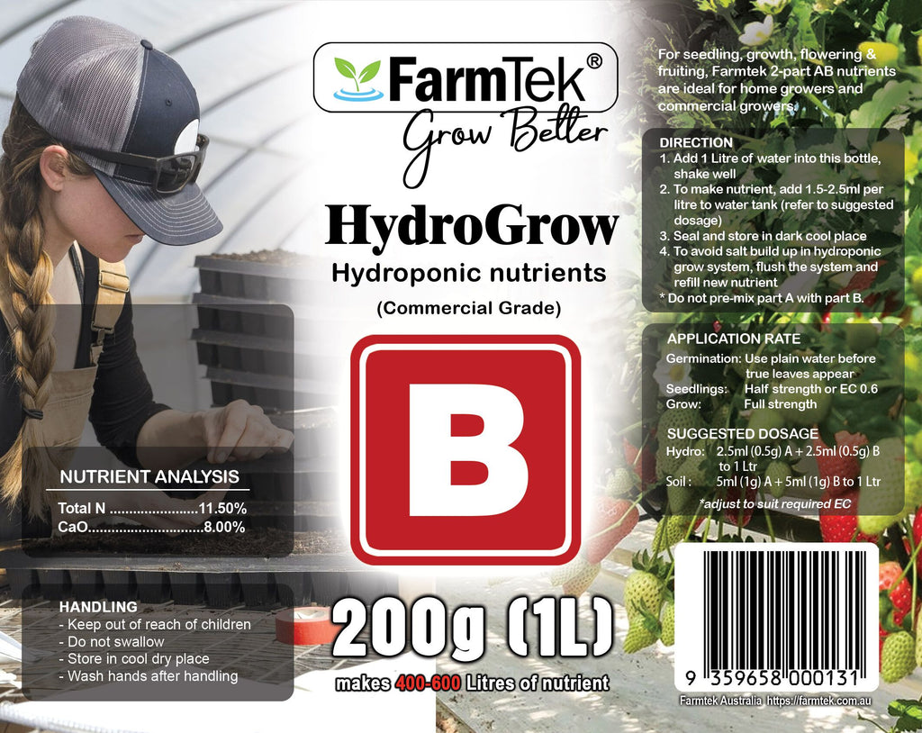 AB Fertilizers Hydroponic Nutrients HydroGrow High Concentration 1L + 1L (Makes 400 Ltr)