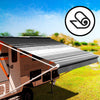 Replacement Awning Fabric Kit suit 13ft Rollout Awning (12'2"x8' Grey Scale Stripes 13-BK-ST) ROLLED - RV SUNSHADES