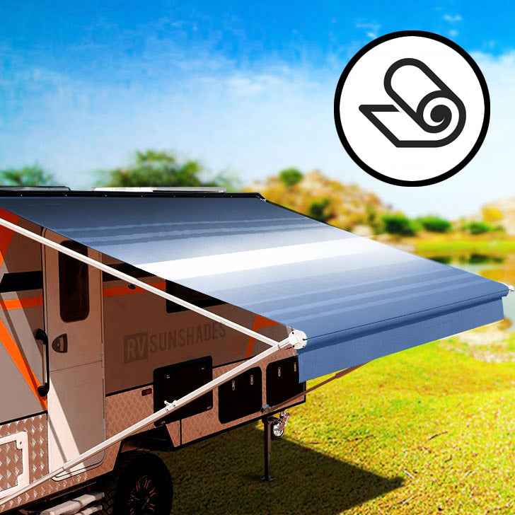 Replacement Awning Fabric Kit suit 21ft Roll-Out Awning (20'2"x8' Blue Stripe 21-BU-ST) ROLLED