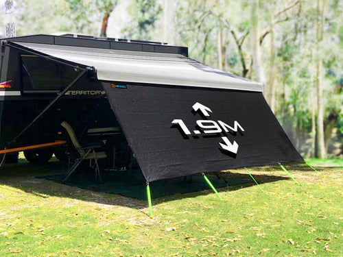 Caravan Privacy Screen 4.0x1.9m Awning Side Screen suit 14Ft Awning (1.9m Drop)