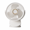 Clip Fan 125mm Brushless Ventilation Fan Wireless 5-Speed USB 5V Built-in 1200mAh Battery with Light (White/Blue)
