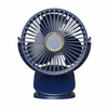 Clip Fan 125mm Brushless Ventilation Fan Wireless 5-Speed USB 5V Built-in 1200mAh Battery with Light (White/Blue)