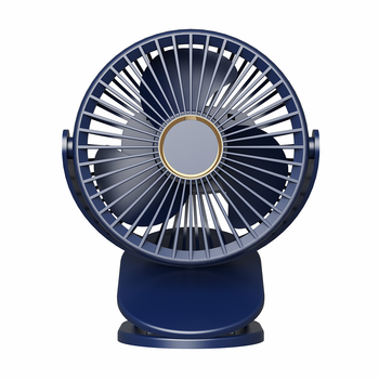 Clip Fan 125mm Brushless Ventilation Fan Wireless 5-Speed USB 5V Built-in 1200mAh Battery with Light (White/Blue)