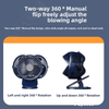 Clip Fan 125mm Brushless Ventilation Fan Wireless 5-Speed USB 5V Built-in 1200mAh Battery with Light (White/Blue)