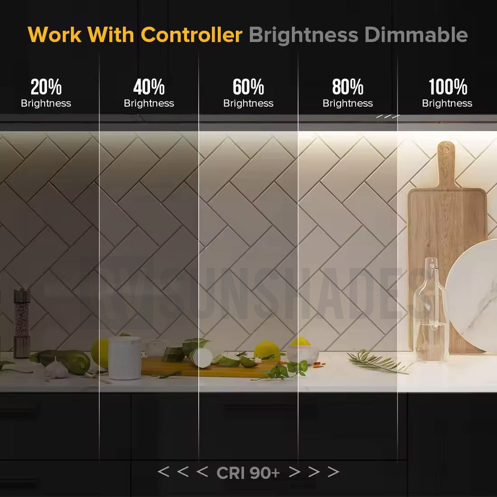 COB LED Strip Light Warm White 10M Roll High Density 480 LEDs Dotless Self Adhesive IP20 3000k (24V)