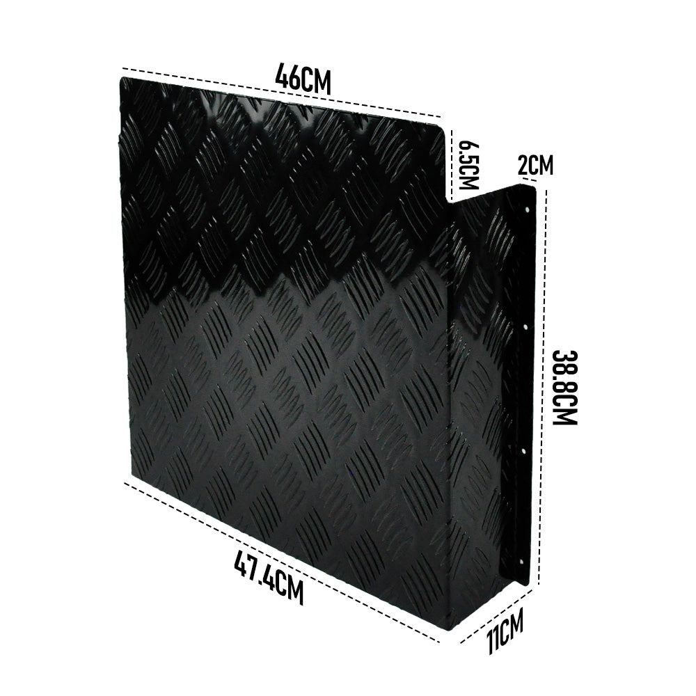 Diesel Tank Cover Black Gas Tank Bracket 2mm Thickness Aluminium Tank Mounting Holder Fit for 10L/15L Tank for Caravan Trailer Toolbox Left Right YS