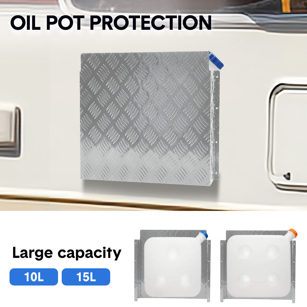 Diesel Tank Cover Silver Gas Tank Bracket 2mm Thickness Aluminium Tank Mounting Holder Fit for 10L/15L Tank for Caravan Trailer Toolbox Left Right YS
