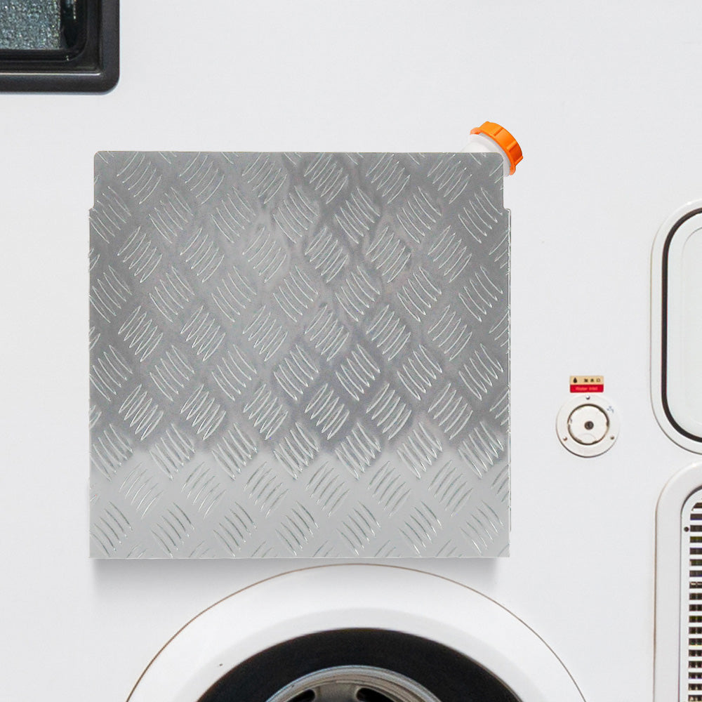 Diesel Tank Cover Silver Gas Tank Bracket 2mm Thickness Aluminium Tank Mounting Holder Fit for 10L/15L Tank for Caravan Trailer Toolbox Left Right YS