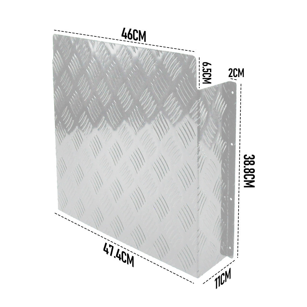 Diesel Tank Cover Silver Gas Tank Bracket 2mm Thickness Aluminium Tank Mounting Holder Fit for 10L/15L Tank for Caravan Trailer Toolbox Left Right YS