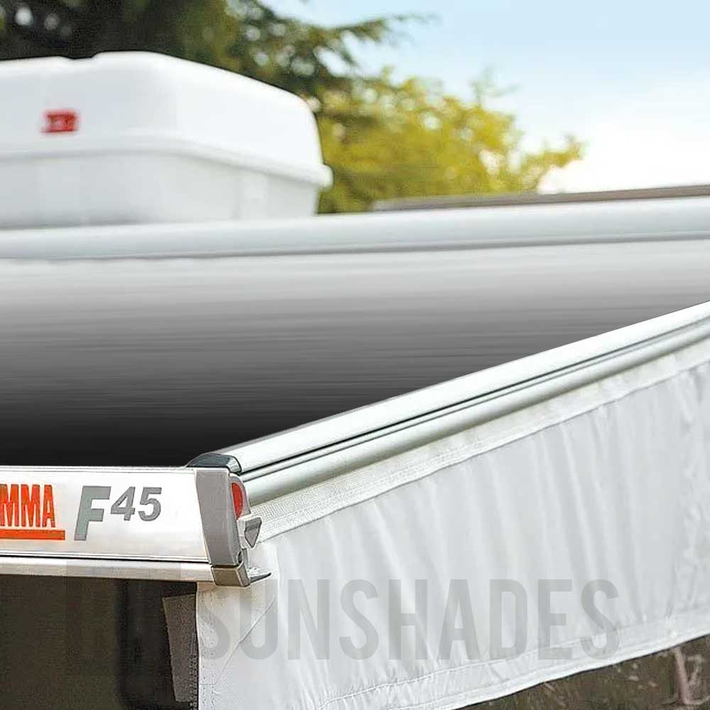 Replacement Awning Vinyl Fabric Kit suit FIAMMA F45s 350 Grey White Gradient 350-BK-FD (ROLLED)