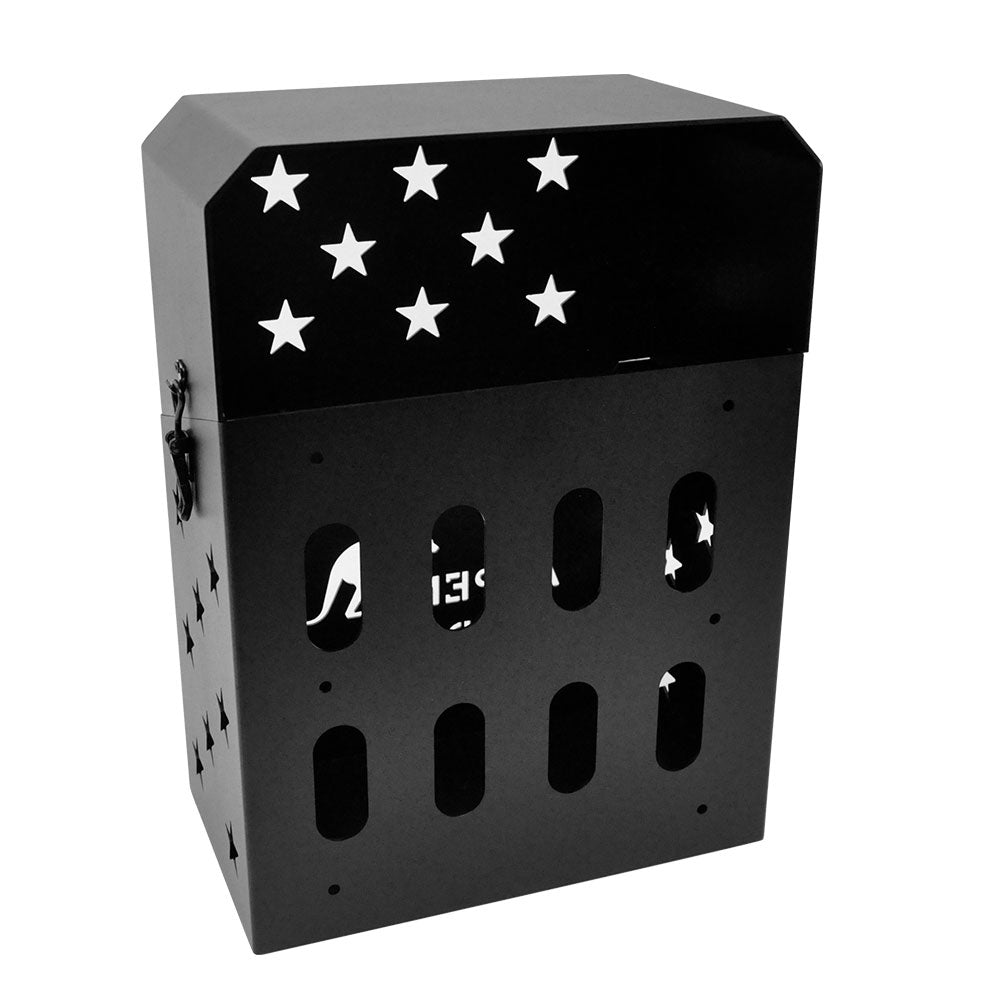 Alpen Outdoor Lockable Jerry Can Holder With Lid 3mm Thickness Aluminium For 20L Fuel Tank For Camping Caravans 4WD Trailer Canopy Camper L38xD52xW21.5cm Black YS