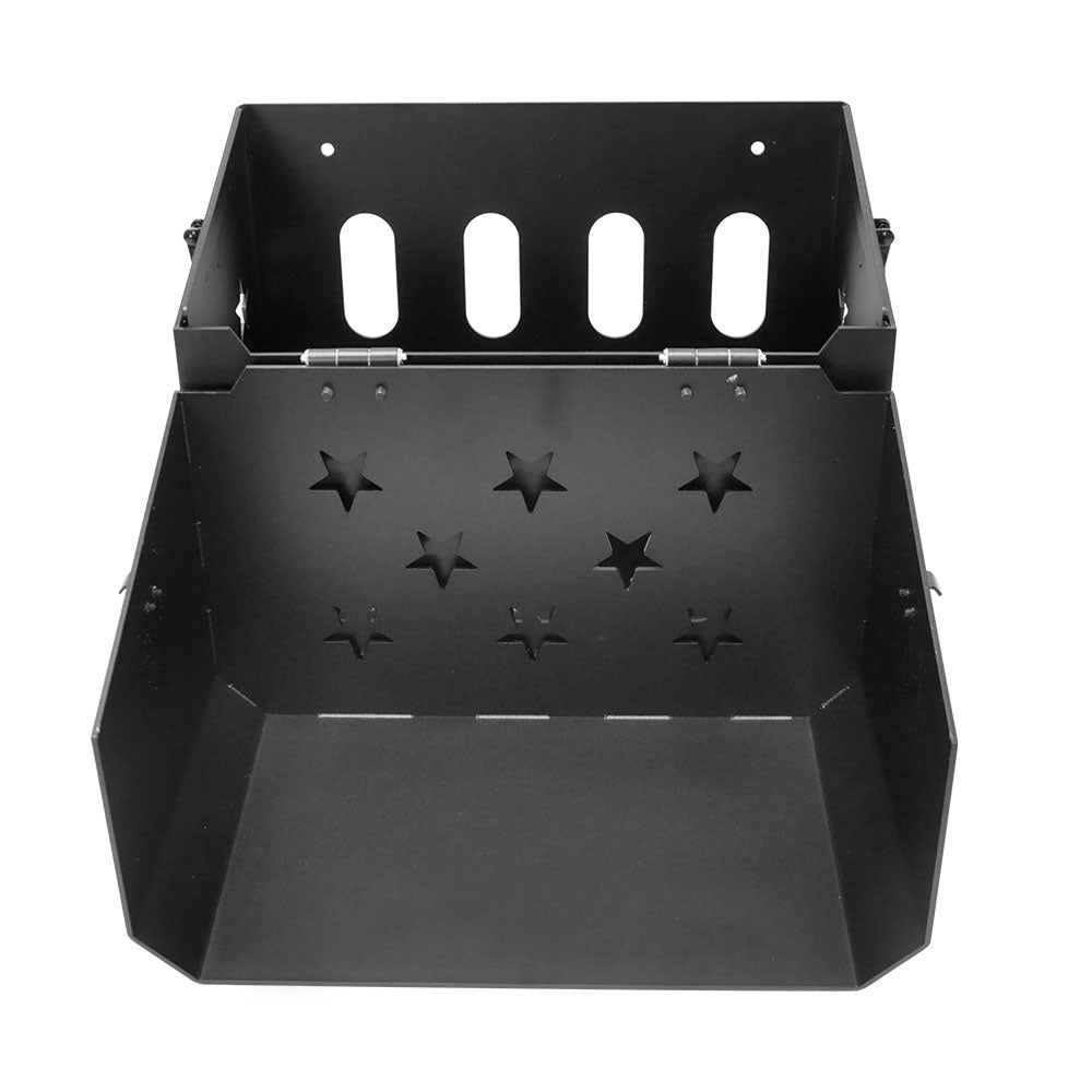 Alpen Outdoor Lockable Jerry Can Holder With Lid 3mm Thickness Aluminium For 20L Fuel Tank For Camping Caravans 4WD Trailer Canopy Camper L38xD52xW21.5cm Black YS