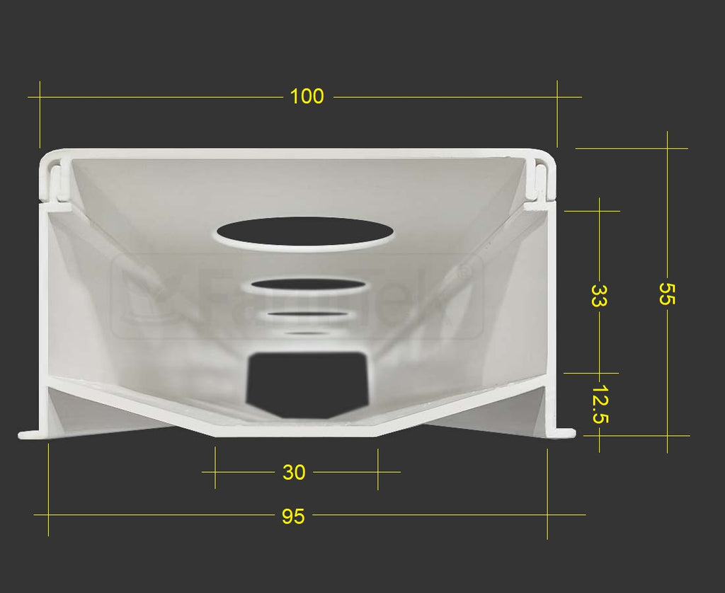 FarmTek® Hydroponic NFT Channels Inlet End Cap 100x50mm