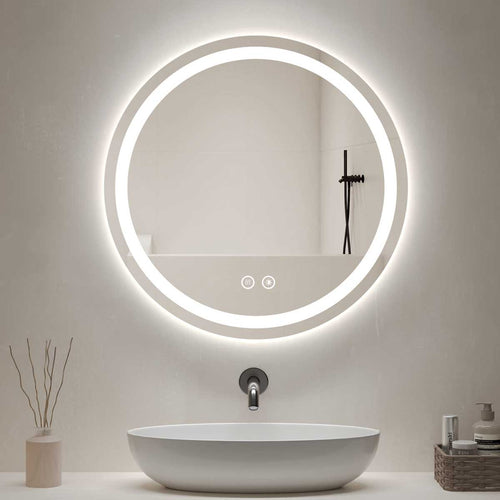 Bathroom Mirror with LED light, 3 Color Temperatures Adjustable, Defog 800x800 Smart Mirror (HM1001-80) - HOMALL