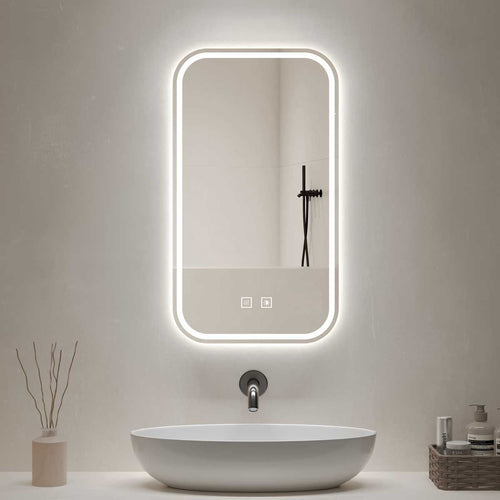 Bathroom Mirror with LED light, 3 Color Temperatures Adjustable, Defog 600x800 Smart Mirror (HM1037) - HOMALL