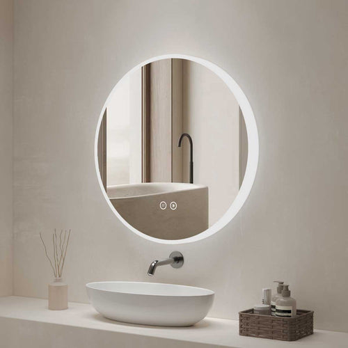 Bathroom Mirror with LED light, 3 Color Temperatures Adjustable, Defog 700x700 Smart Mirror (HM3003-70) - HOMALL