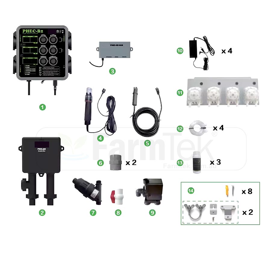 Automated PH EC Controller with Dosing Pumps Commercial Hydroponics (PHEC-B2)