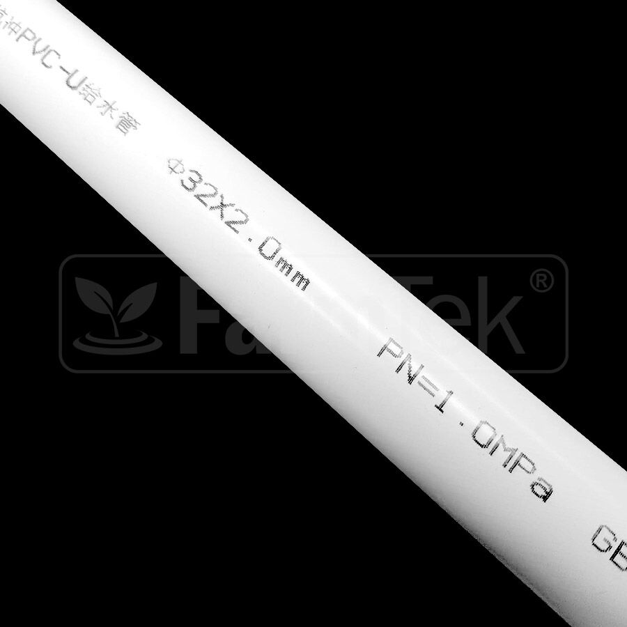 Pressure PVC Pipe 32x2mm 1.0 Mpa (10 Bar) 4m/Len White * SELF PICKUP ONLY *