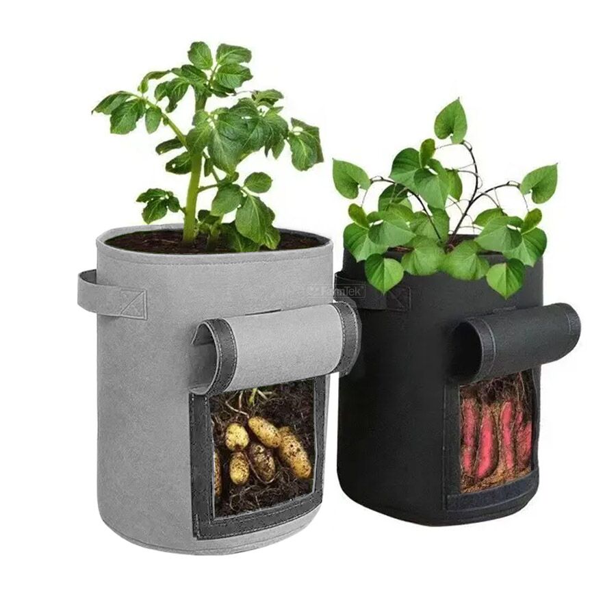Felt Grow Bags with Window 28L/7Gal (Pack of 5)