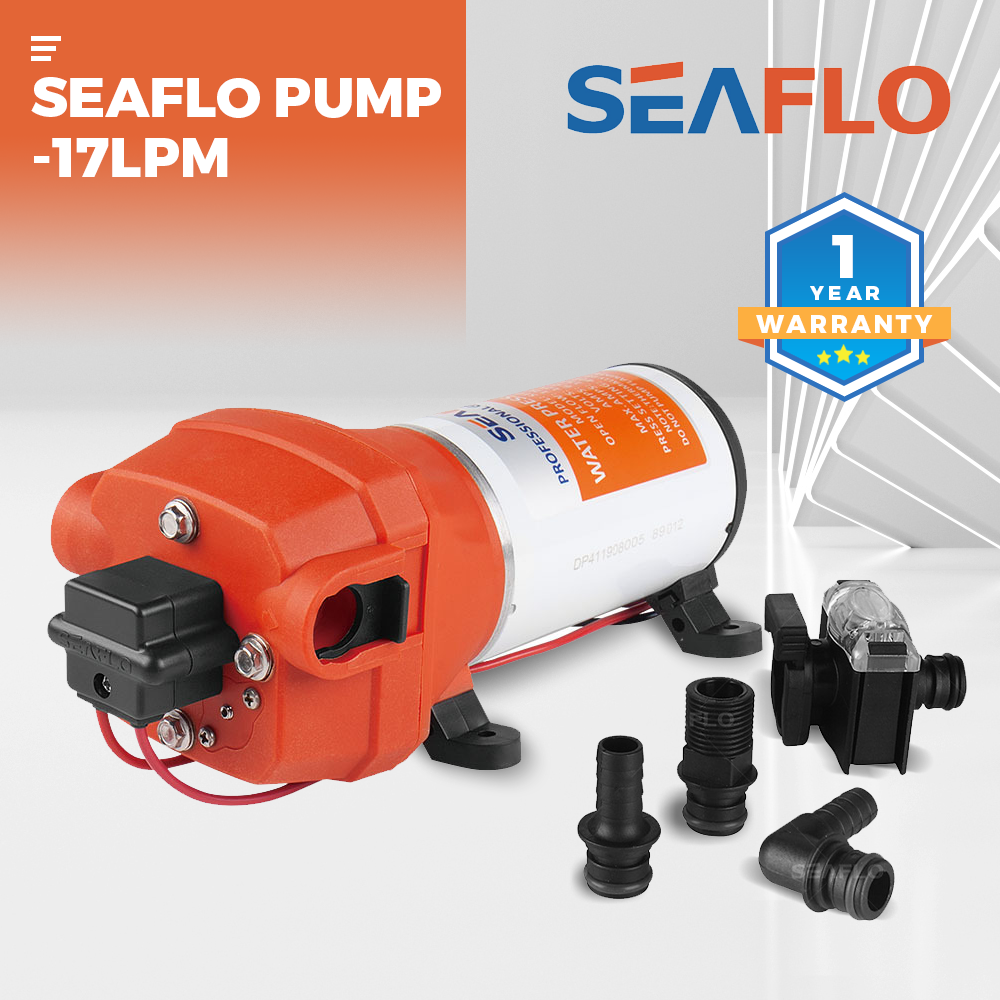 SEAFLO 12V Water Pump Pressure Diaphragm Self Priming Pump 4.5Gallons Per Min 17LPM 40PSI Water Booster for Caravan Motorhome Camper Trailer Boat Yacht YS