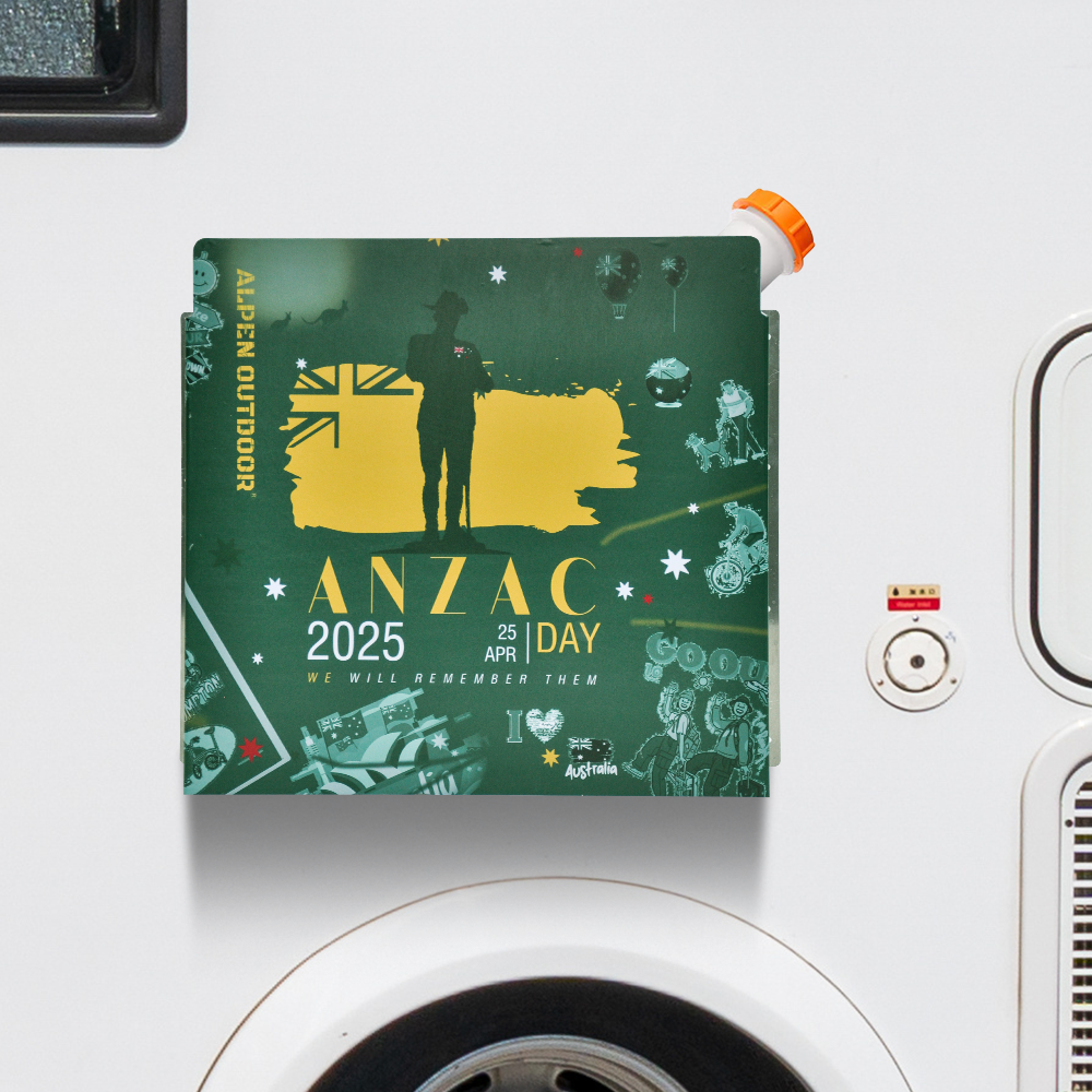 Alpen Outdoor Diesel Tank Cover Silver Gas Tank Bracket 2mm Thick Aluminium Tank Mounting Holder Fit for 10L/15L Tank for Caravan Trailer Toolbox Left Right ANZAC Green YS