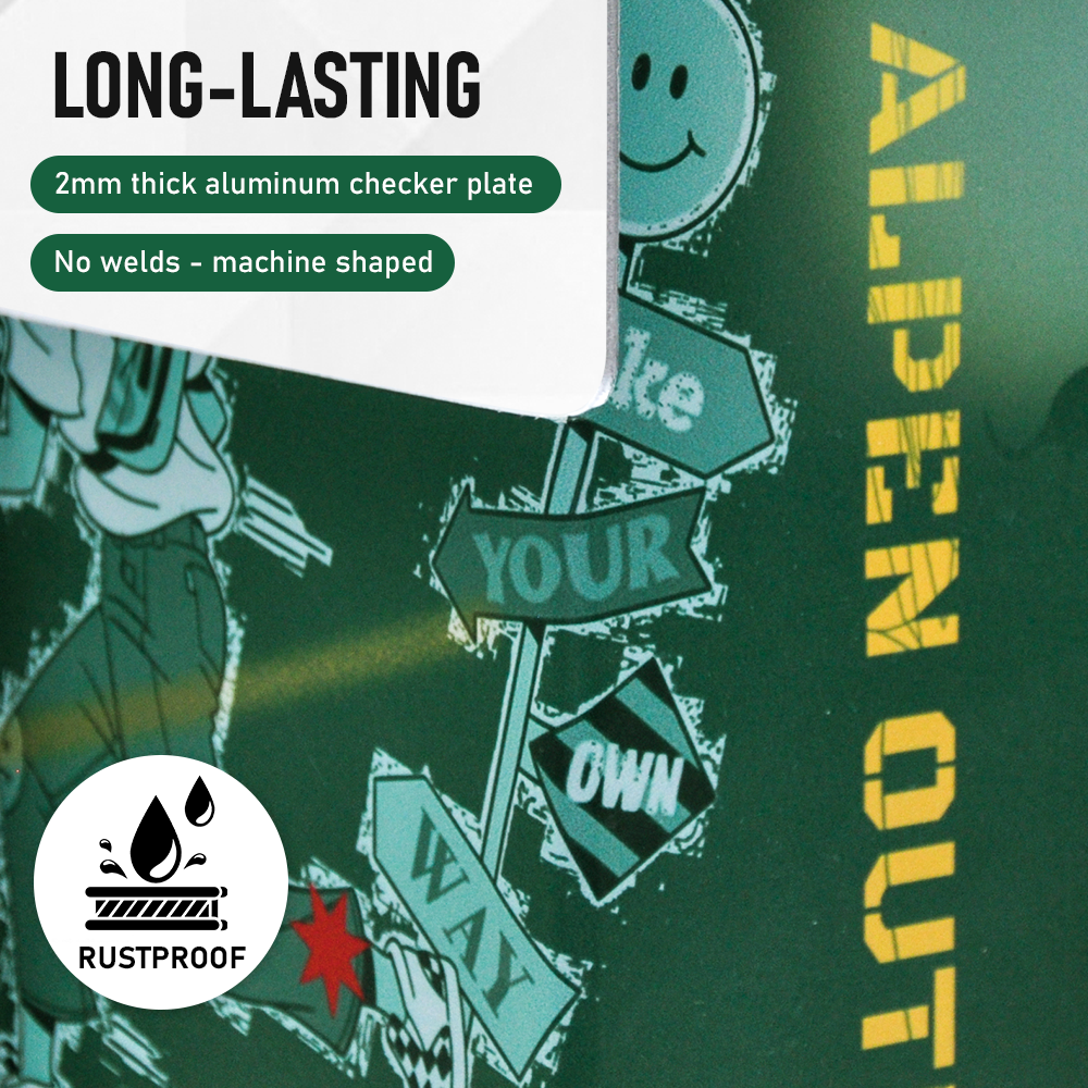 Alpen Outdoor Diesel Tank Cover Silver Gas Tank Bracket 2mm Thick Aluminium Tank Mounting Holder Fit for 10L/15L Tank for Caravan Trailer Toolbox Left Right ANZAC Green YS