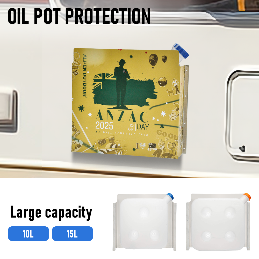 Alpen Outdoor Diesel Tank Cover Silver Gas Tank Bracket 2mm Thick Aluminium Tank Mounting Holder Fit for 10L/15L Tank for Caravan Trailer Toolbox Left Right ANZAC Yellow YS