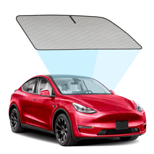 Tesla Model Y Windshield Sun Shade Custom Fit Solar Screen Insulated Twist Fold
