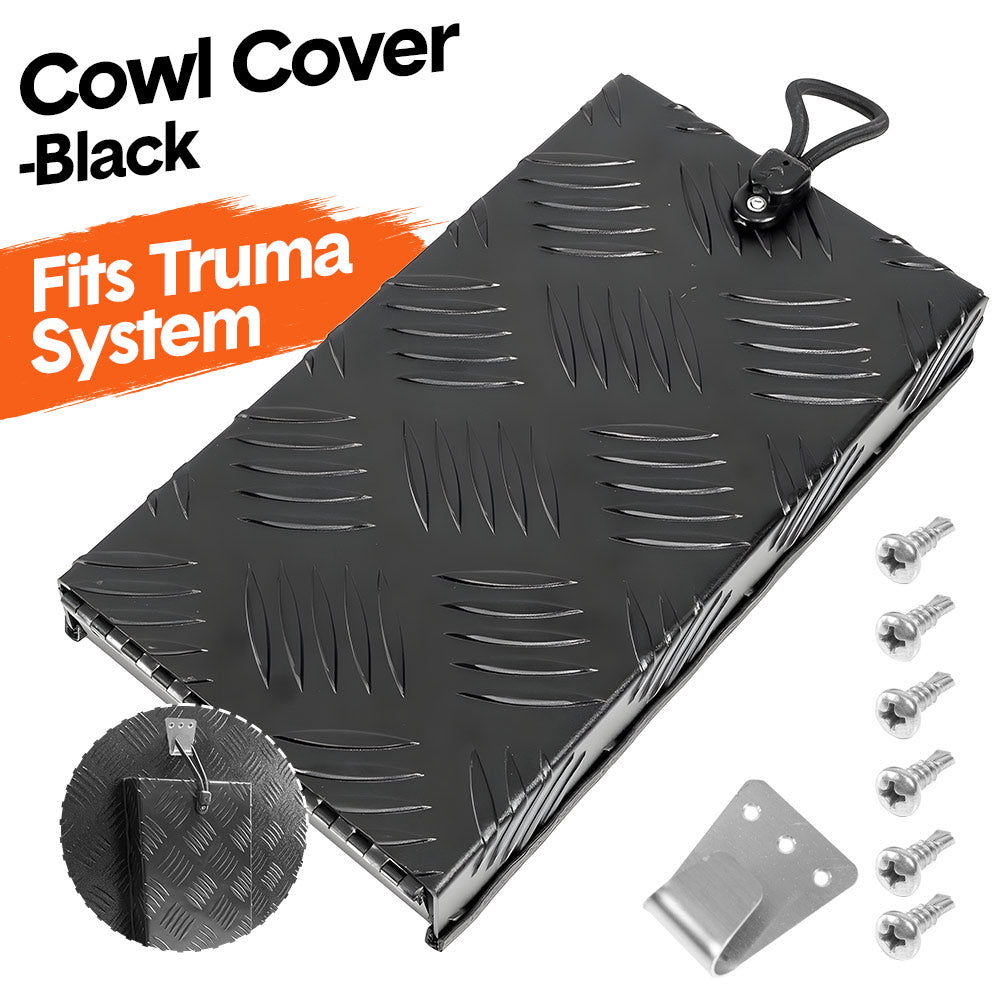 Truma Cowl Cover Black Universal Powder-Coated Aluminum External Flue Vent Spraying Console Replacement Part Fits Truma Water Heater 27x15x4cm YS
