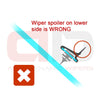 Incorrect installation of wiper blades