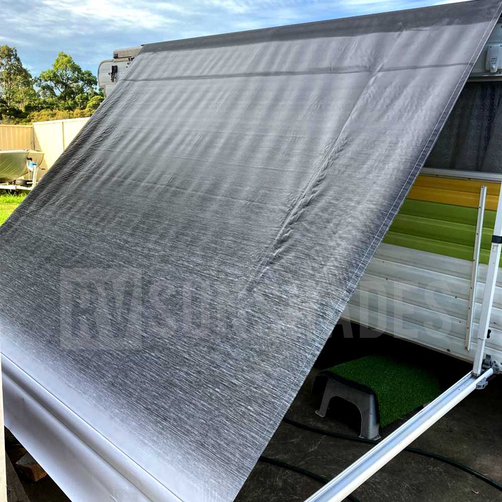 Replacement Awning Vinyl Fabric Kit suit 16ft Roll-Out Awning 7ft Projection (15'2"x7' Blue White Gradient 7-16-BU-FD) BOXED