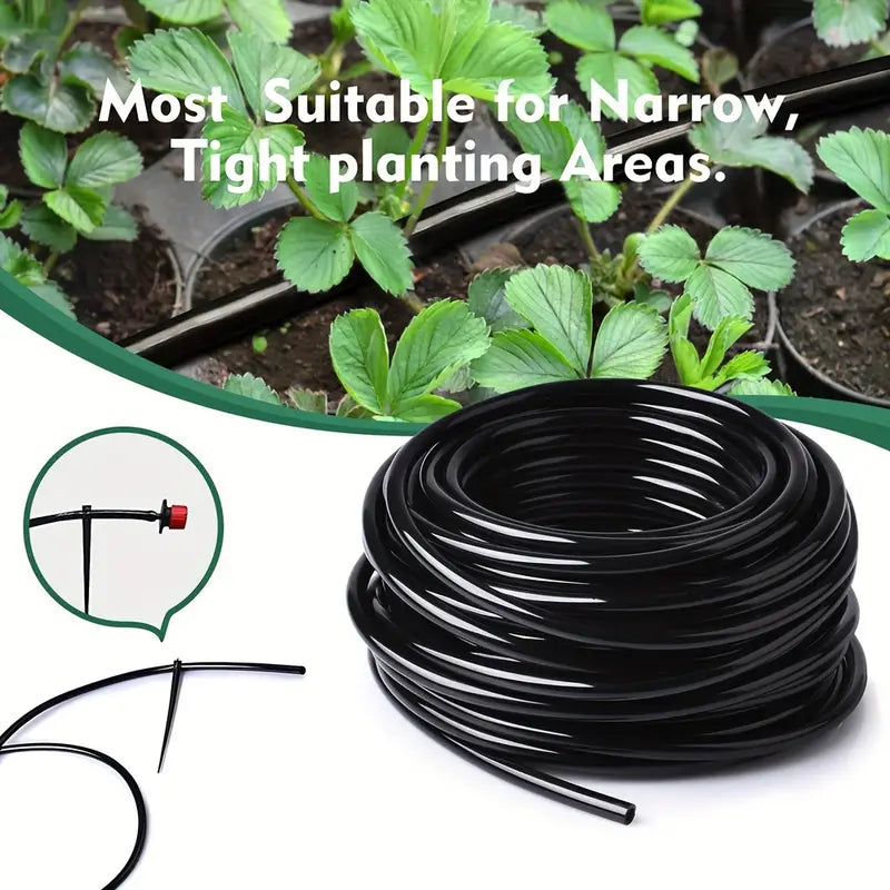 100FT 4/7mm PVC Drip Irrigation Hose Micro Irrigation Pipe Drip Watering Pipe