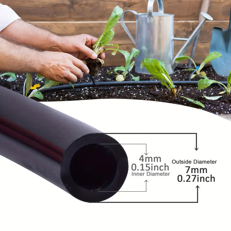100FT 4/7mm PVC Drip Irrigation Hose Micro Irrigation Pipe Drip Watering Pipe