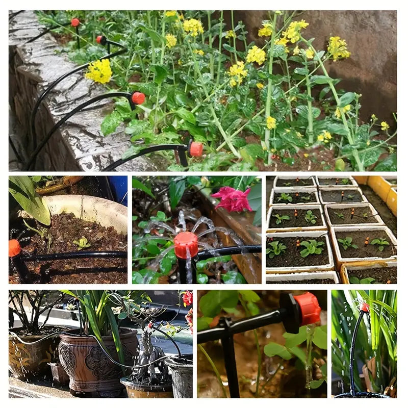 100FT 4/7mm PVC Drip Irrigation Hose Micro Irrigation Pipe Drip Watering Pipe