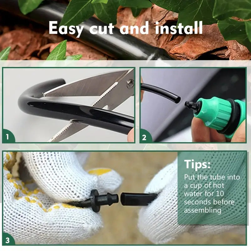 100FT 4/7mm PVC Drip Irrigation Hose Micro Irrigation Pipe Drip Watering Pipe