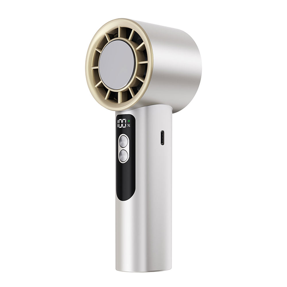 Portable Jet Fan 5-Speed Cool Air Brushless Hand Held Fan 4000mAh USB Rechargeable