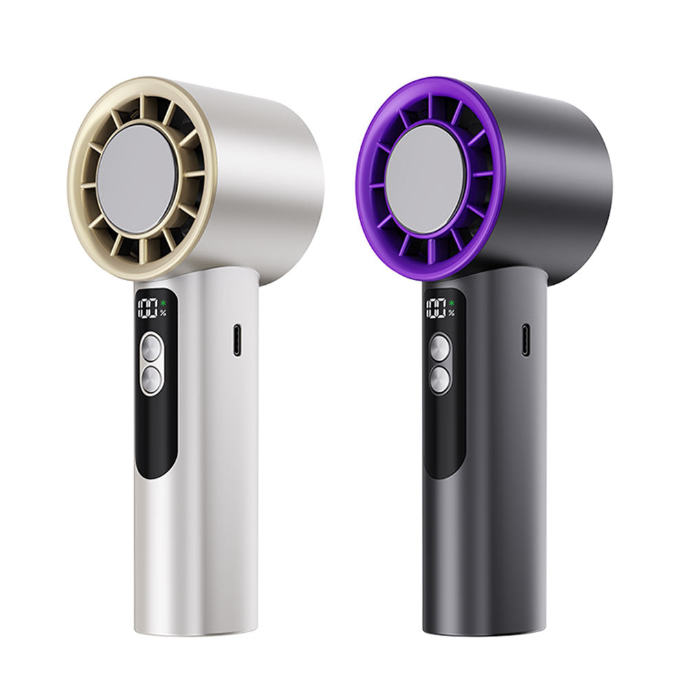 Portable Jet Fan 5-Speed Cool Air Brushless Hand Held Fan 4000mAh USB Rechargeable