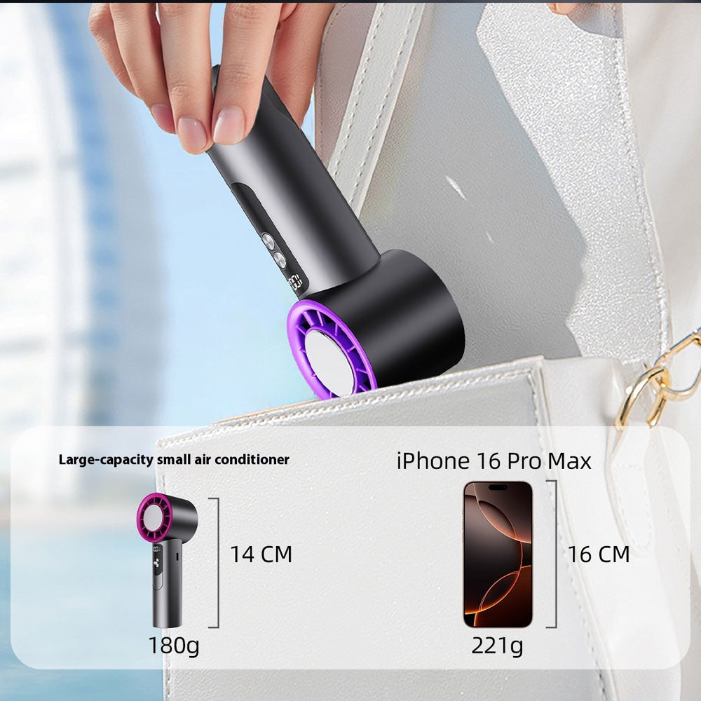 Portable Jet Fan 5-Speed Cool Air Brushless Hand Held Fan 4000mAh USB Rechargeable