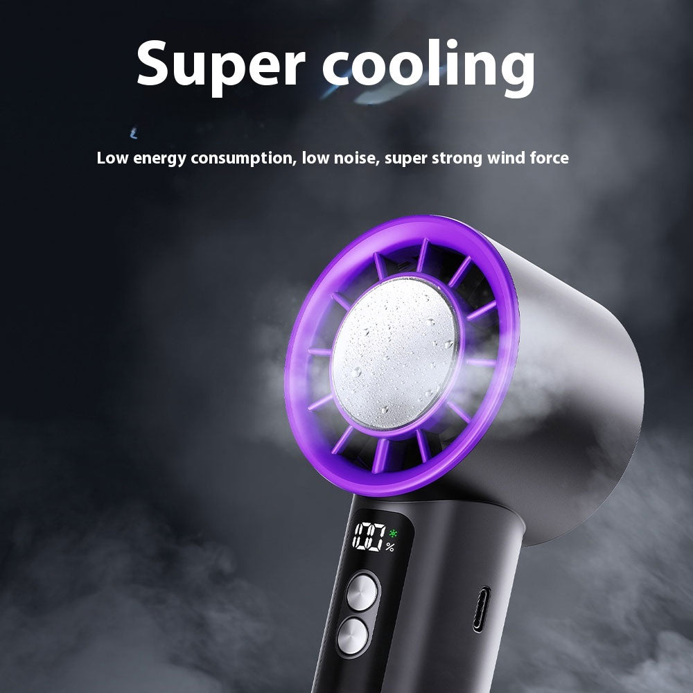 Portable Jet Fan 5-Speed Cool Air Brushless Hand Held Fan 4000mAh USB Rechargeable