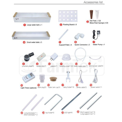 HydroTower Indoor Hydroponic Grow Tower System Kit Built-in LED Grow Light (120 Plants) SS120