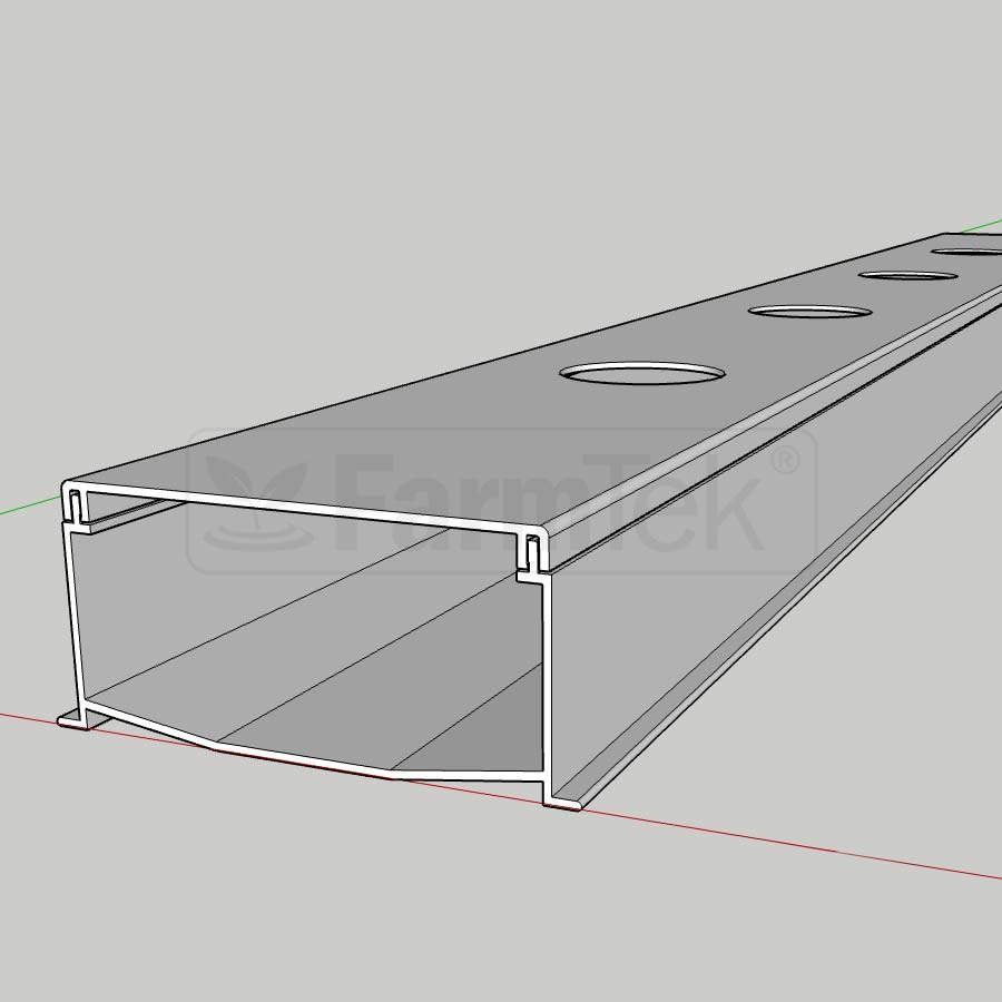 FarmTek® Hydroponic NFT Channels Nutrient Film Technique 100x50 2.9M + Lid (200mm Hole Distance) SELF PICKUP ONLY
