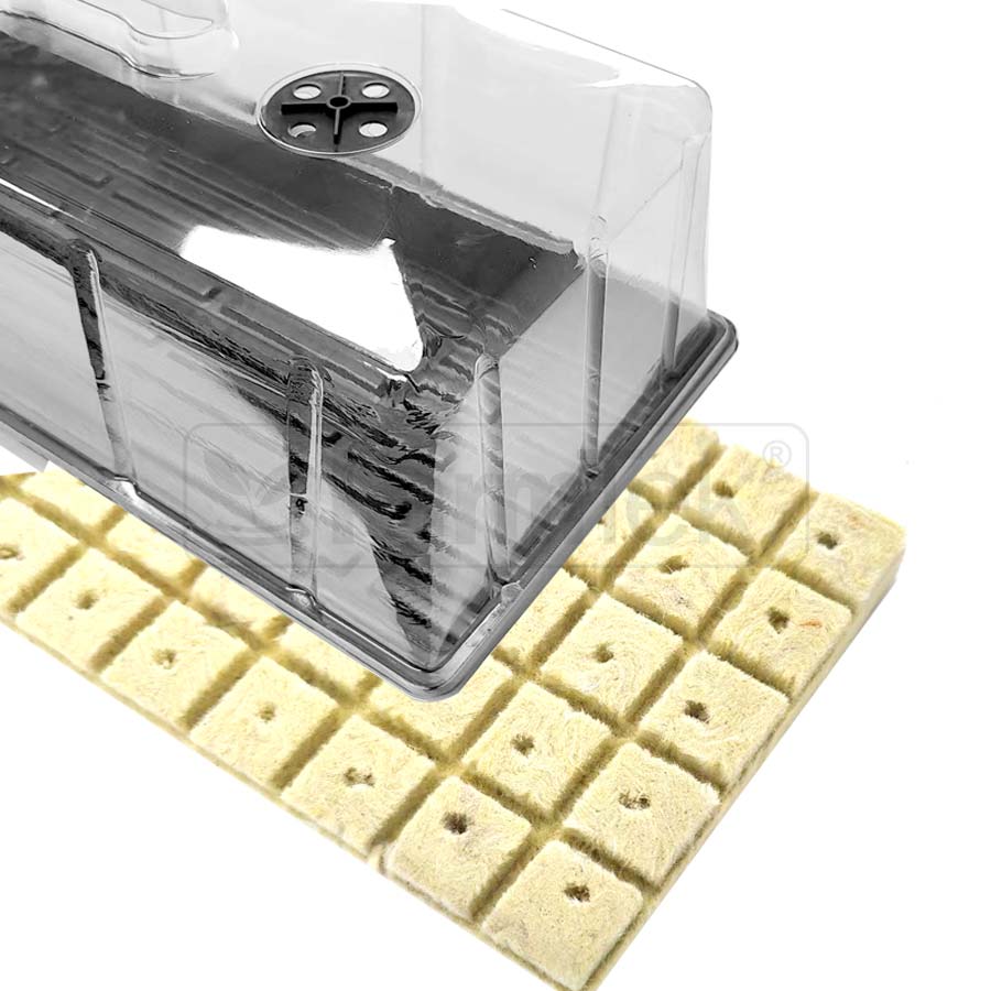 Professional Hydroponic Propagation Kit (Tray+ Dome+ 600 Rockwool Cubes)