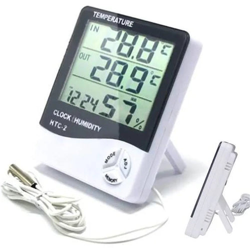 Thermo Hygrometer 5-in-1 Temperature Humidity Memory Clock Alarm Calendar (HTC-2)